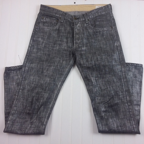 Rag & Bone Jeans Slim Fit Straight Leg Handmade in USA Button Fly Silver Denim - Picture 1 of 9